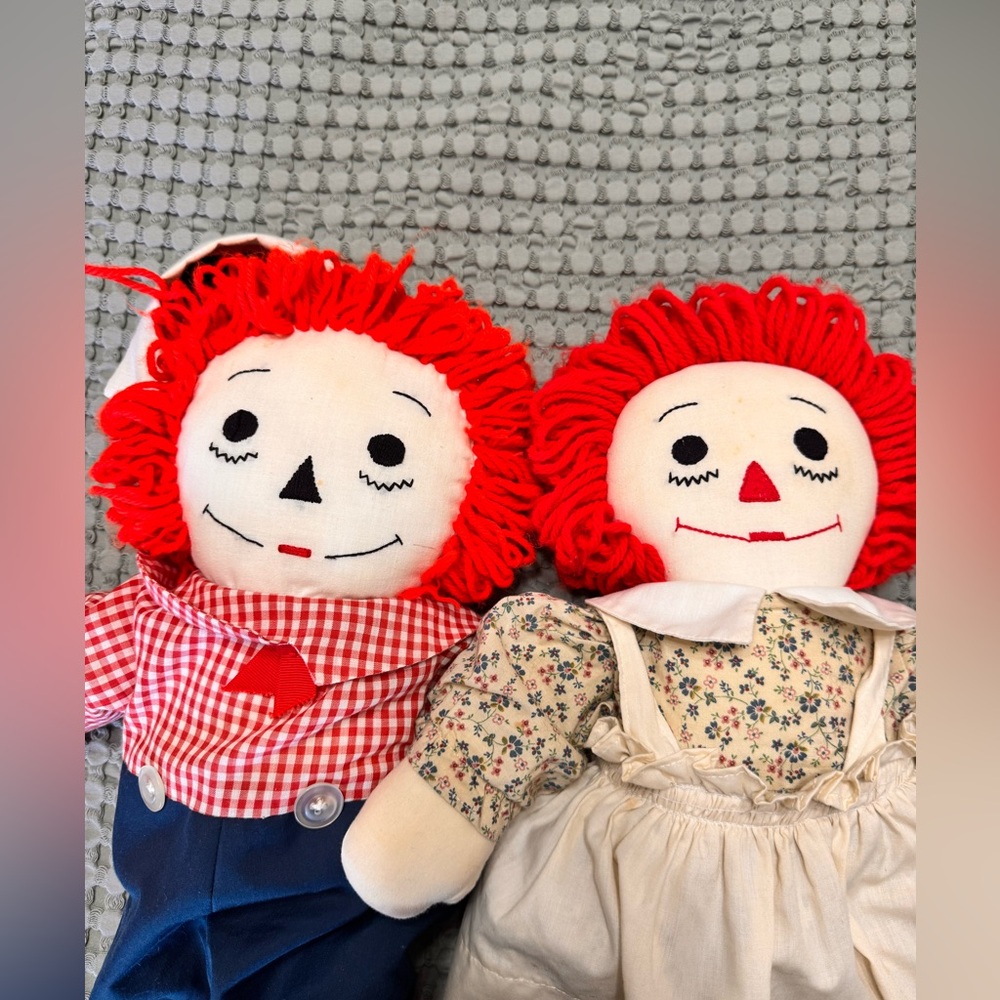 Vintage Knickerbocker Raggedy Ann and Andy Dolls  24in Tall - Picture 6 of 12